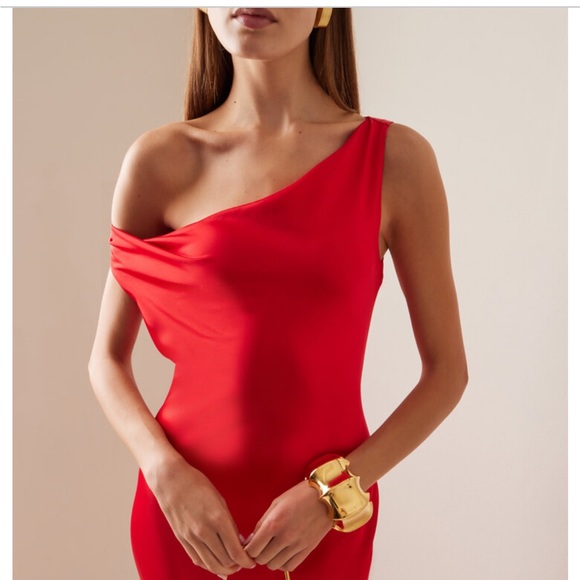 STAUD Ashanti Draped Satin Maxi Dress size Small - Picture 4 of 7